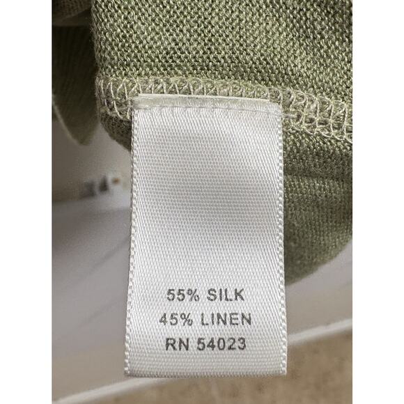 Banana Republic Men’s L Green V-Neck Sweater Silk Linen Lightweight Knit - Picture 4 of 5